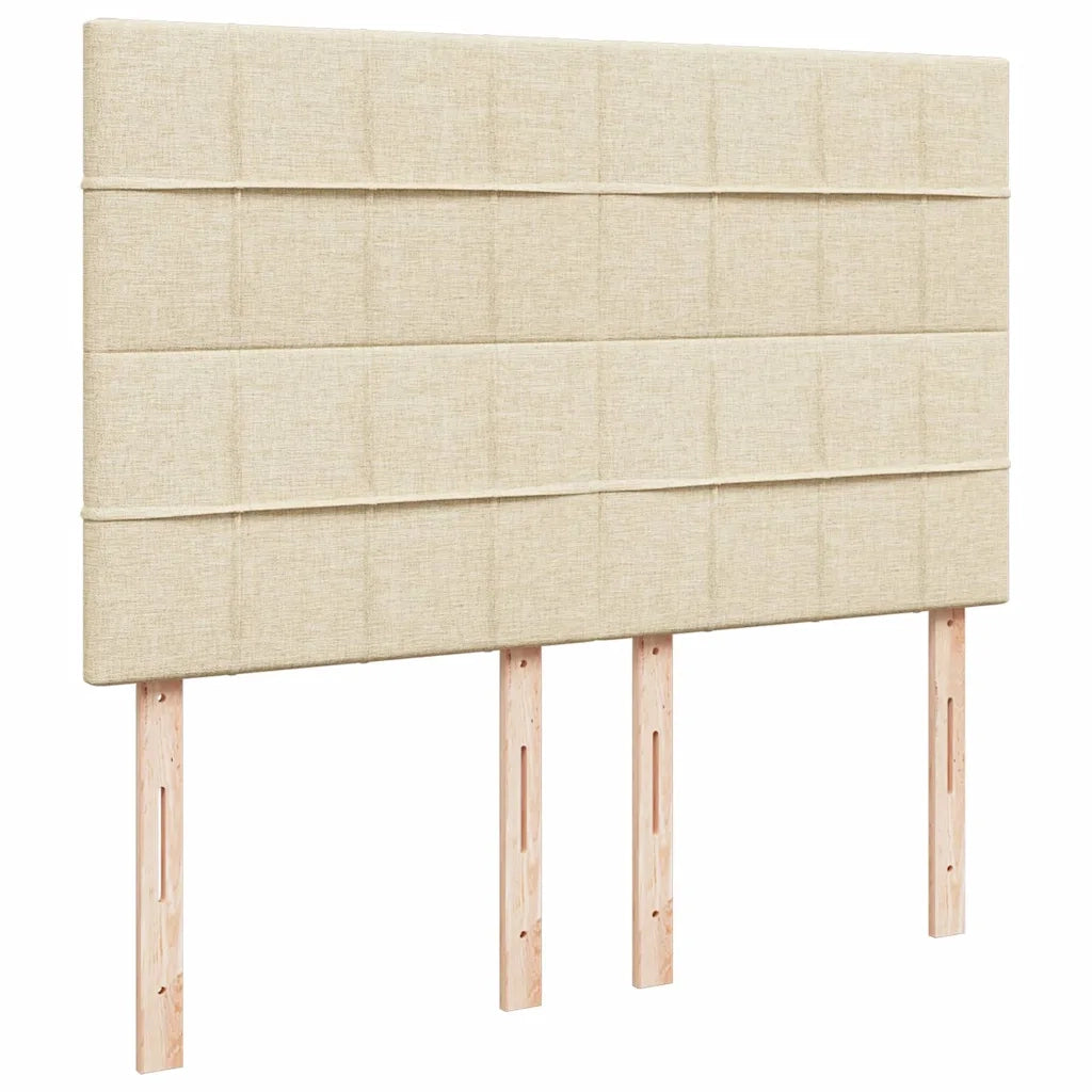 Struttura Letto Pouf con Materasso Crema 140x190 cm in Tessuto 3314008