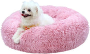 Letto Rotondo per Cani e Gatti - 40 cm Rosa - Lavabile - Fondino Antiscivolo - Cuscino in Piuma - Adatto per Piccoli e Medi Animali da Compagnia
