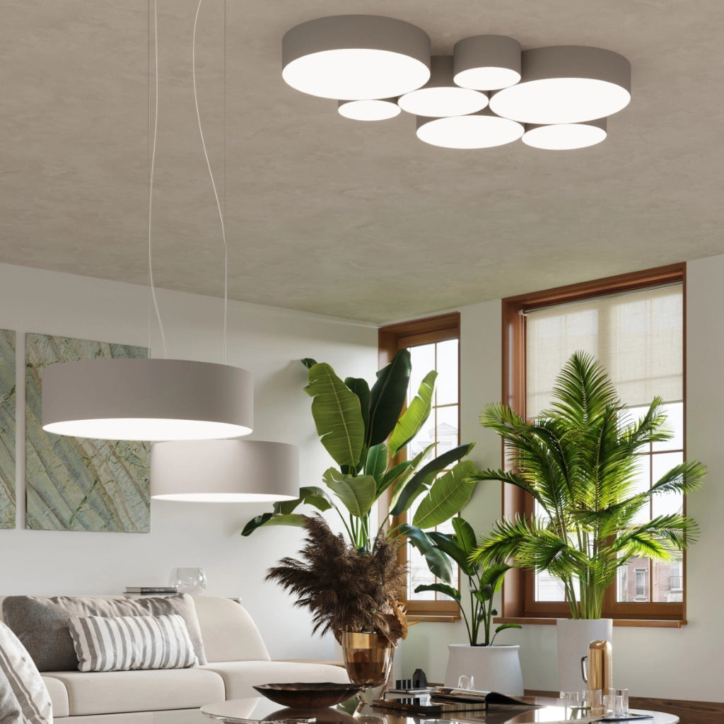 Lampada da soffitto di design arancione spagnolo ARENA Grigio 3x E27 LED 45cm