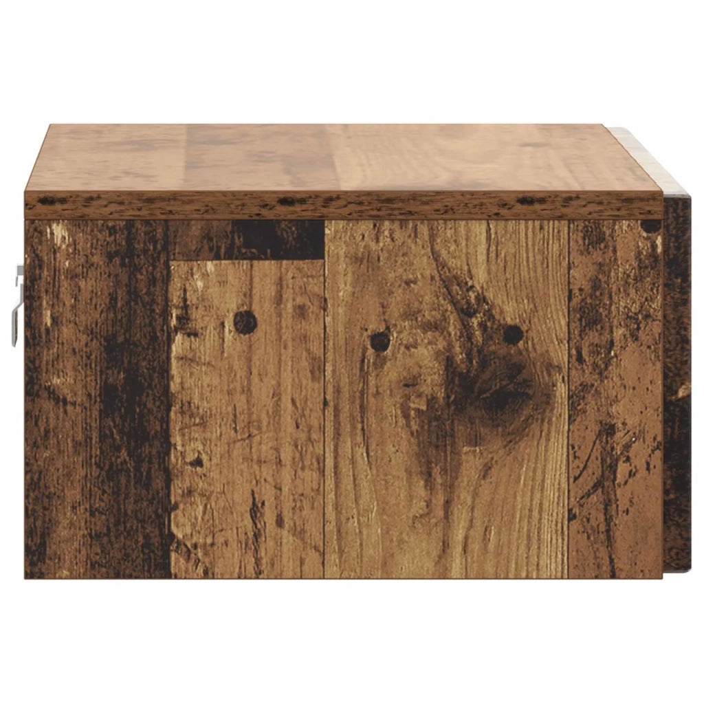 Mobiletto da notte a muro 2 pcs Legno antico 49 x 34,5 x 20 cm
