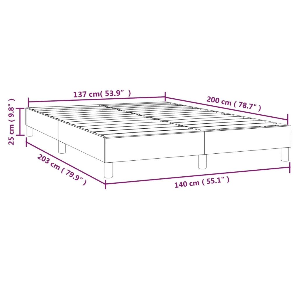 Struttura Letto a Rete a Molle Tortora 140x200 cm in Tessuto 3120520