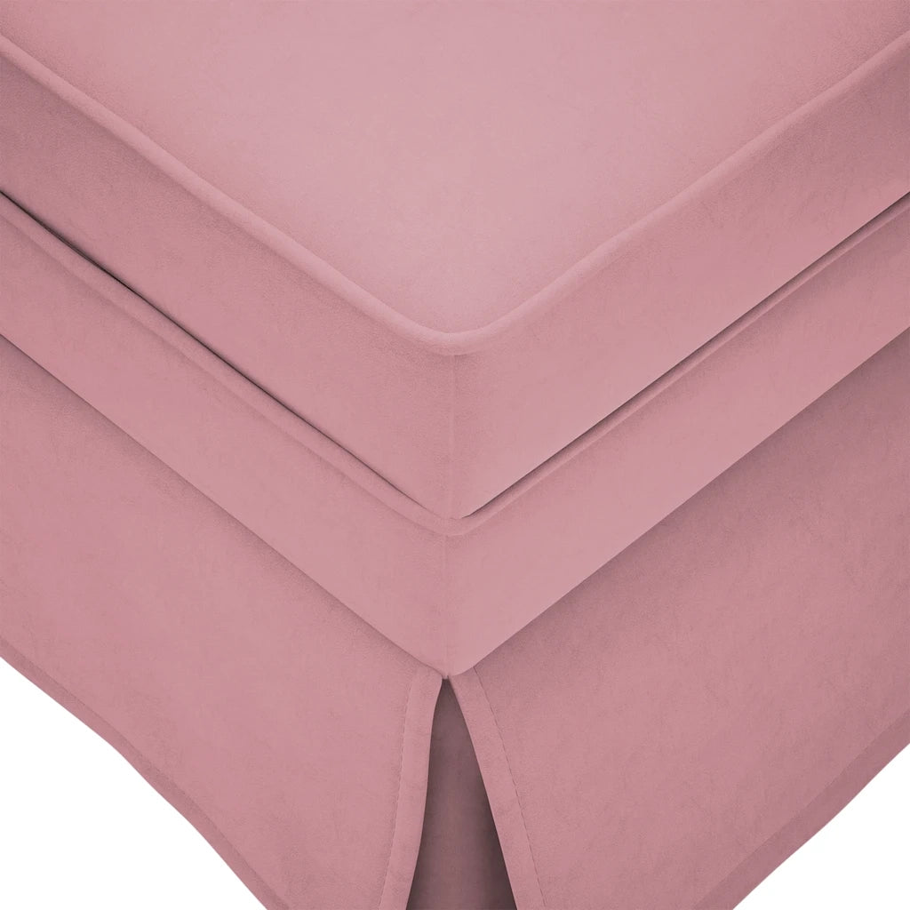 Sdraio con Capezzale e Bracciolo Destro in Velluto Rosa 4009785