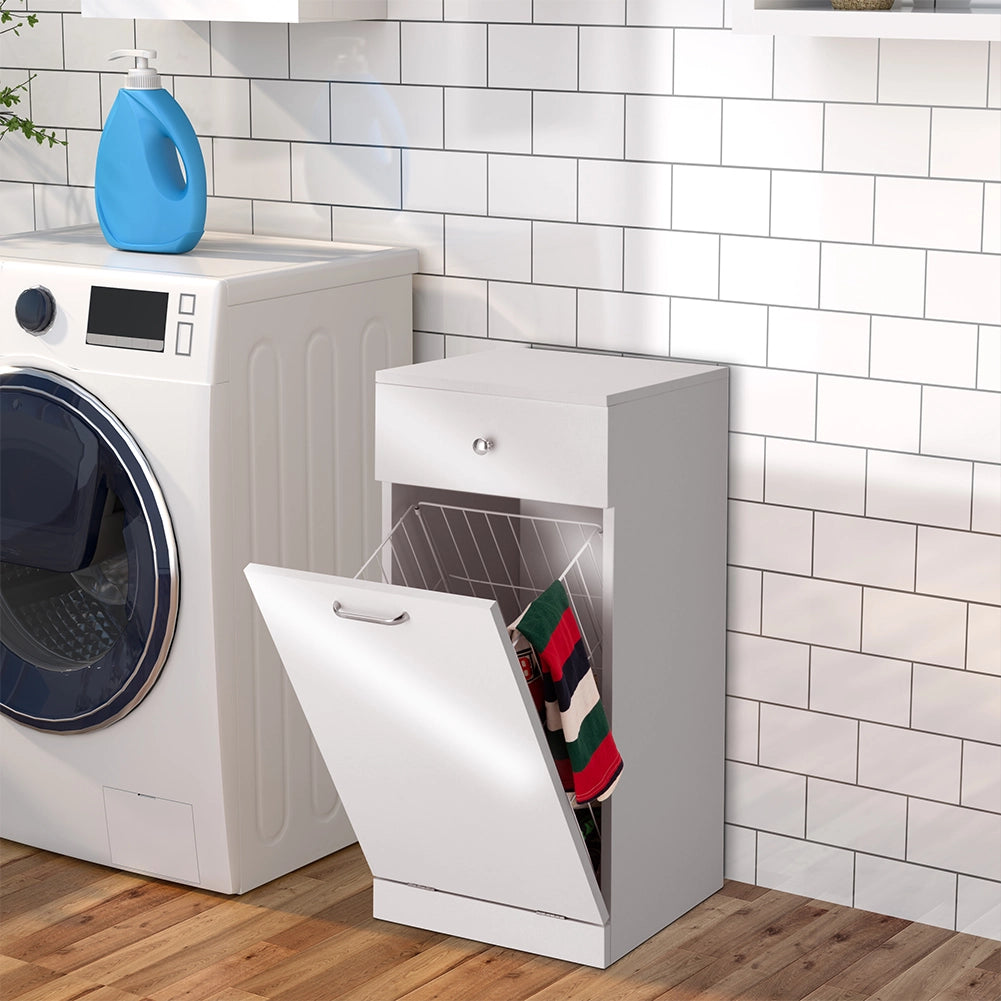 Mobile Portabiancheria da Bagno Porta Biancheria per Lavanderia Anta Ribaltabile