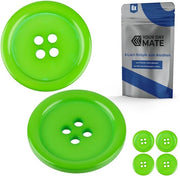 Knopen per abbigliamento, 6 pezzi, 4 bottoni, Ø 40,6 mm, in verde, fatti di poliestere, misura 64L, bottoni in resina per giacche, cappotti, camicie, polos, DIY-bottoni in resina artificiale, bottoni per bucato, bottoni base, bottoni per artigianato