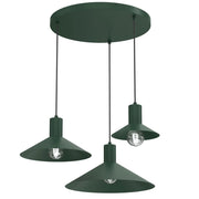Lampada a sospensione Nox 3xE27 verde metallo Luminex