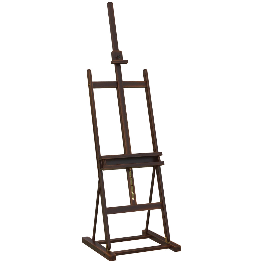 Cavalletto da Pittore 53x50,5x171-230cm Regolabile con Vano Contenitore in Legno di Faggio