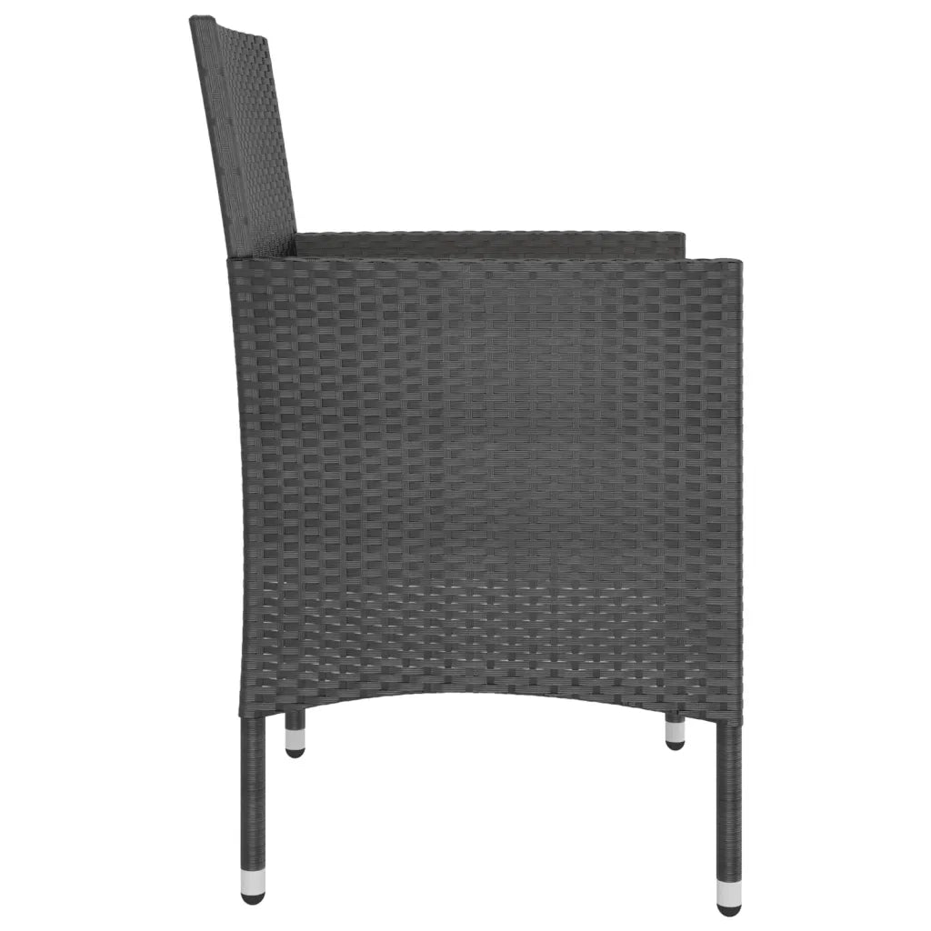 Set Sedie da Giardino con Poggiapiedi 4 pz | Sedie da Esterno in Polyrattan Nero