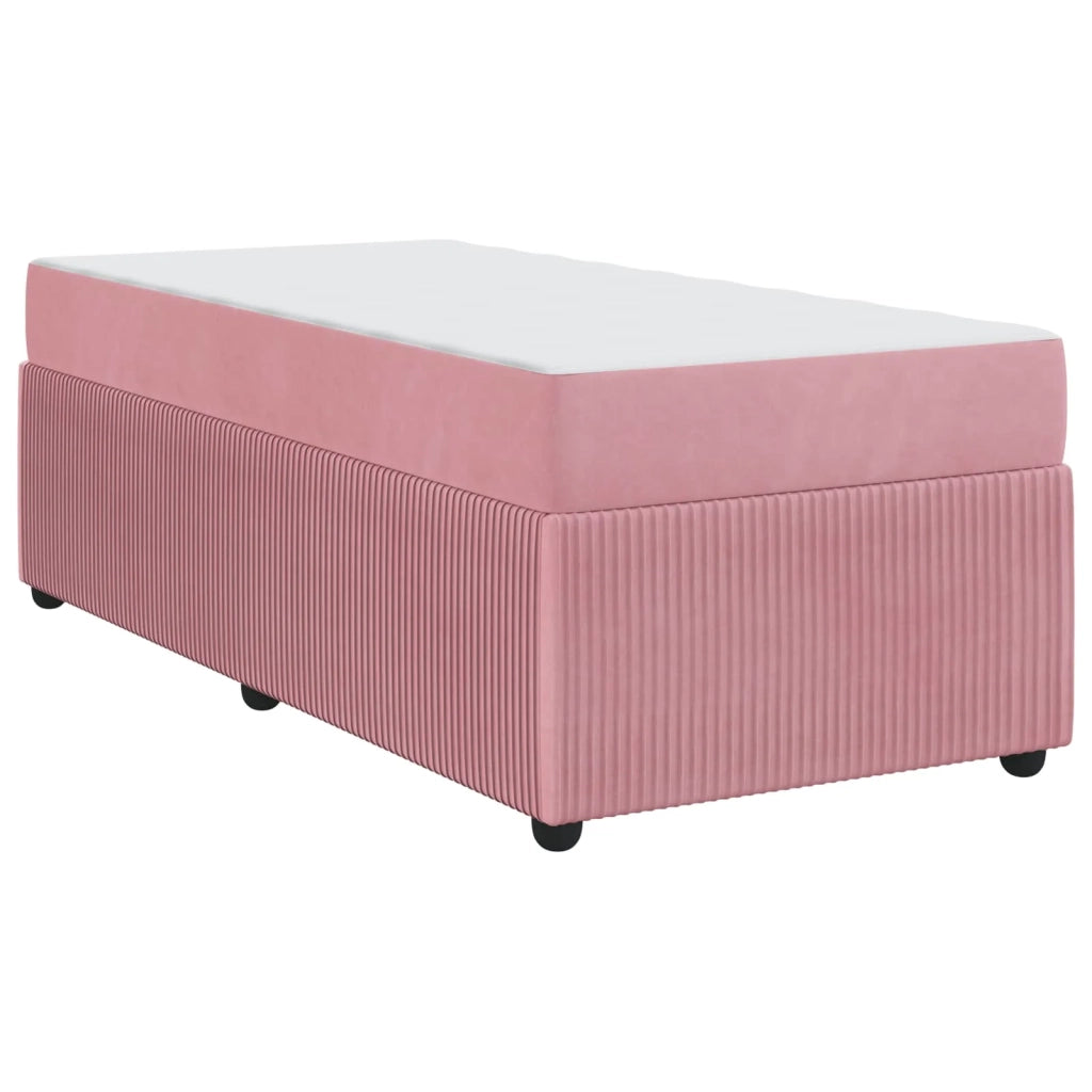 Struttura del letto con materasso Rosa 90 x 190 cm Tessuto