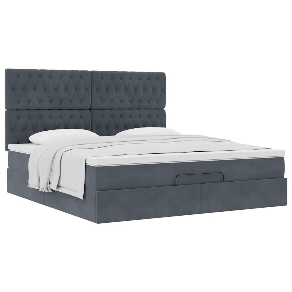 Struttura Letto Pouf con Materassi 180x200 cm Velluto 3313560