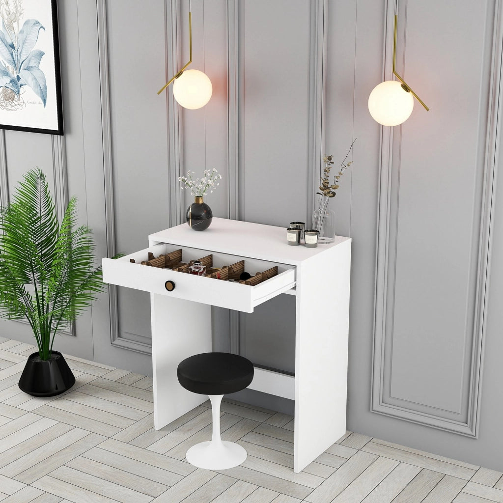 Mobile da Trucco Carde, Toeletta Specchio Incluso, 70x85x40h cm Bianco