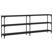 Tavolino Consolle-Tavolino da soggiorno-Tavolino da Salotto Nero 200x29x75 cm in Legno Multistrato