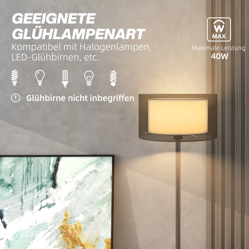 LAMPADA DA TERRA E27 Ø33 x 152,5 cm Metallo Nero e Bianco