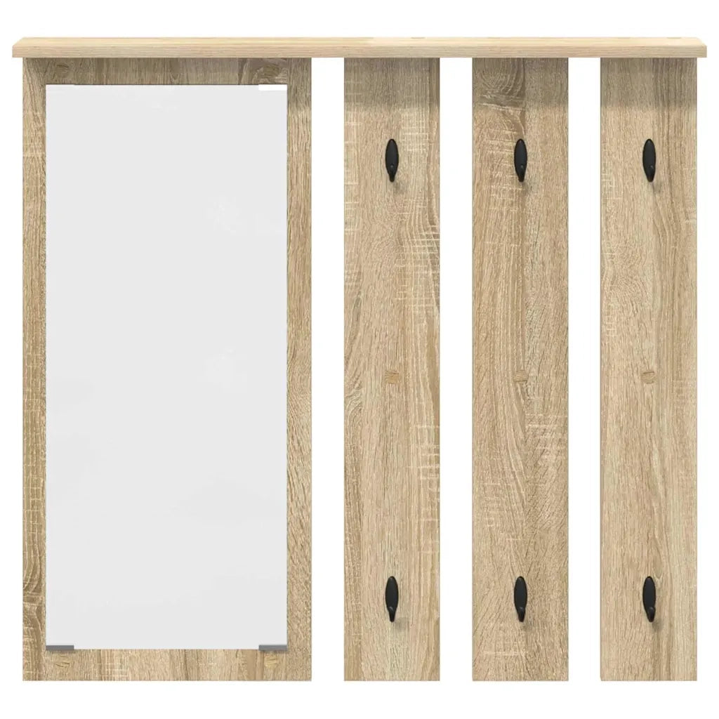 Appendiabiti a muro con specchio rovere sonoma 84 x 10 x 80 cm CFW4134538