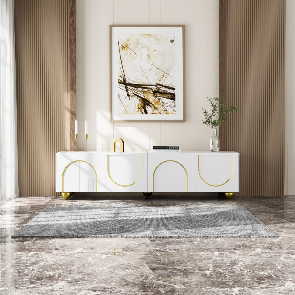 Cassettiera per TV bianca in truciolare lunghezza 170 cm