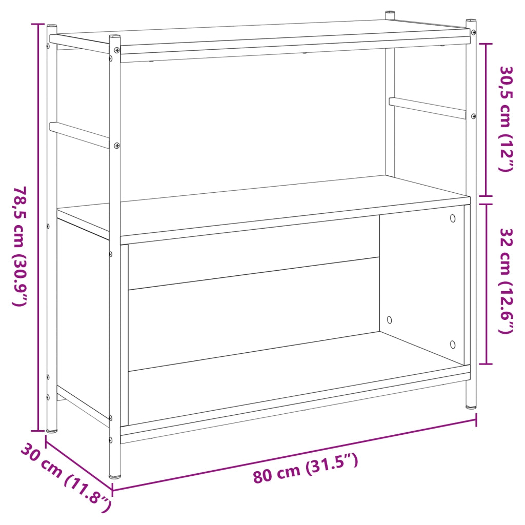 Mobile libreria  in rovere affumicato 80x30x78,5 cm in legno ingegnerizzato