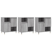 Credenze 3 pz | Madia | Buffet da pranzo | Armadio da pranzo Grigio Sonoma in Legno Multistrato