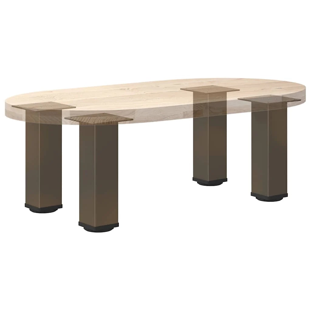 Set di 4 gambe per tavolino da caffè dal design moderno 42-44 cm funzionali ed eleganti in acciaio naturale 02_0056764
