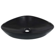 Lavabo da appoggio per l'interno del bagno cabina doccia cabina WC 58,5 x 39 cm ceramica nera 02_0002611
