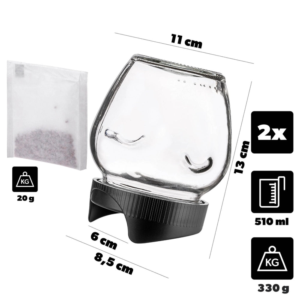 KADAX Zestaw Słój Amfora fi82 580ml 5802-9 + Plastikowa zakrętka do słoików fi82, kiełkownica pakiet 2szt K17501