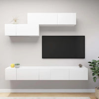 Set di Mobili Porta TV 6 pz Bianco in Legno Multistrato 3078730