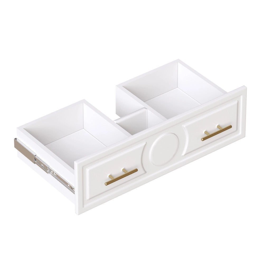 Mobile Bagno con Lavabo in Ceramica ¨C Xylo ¨C Bianco, 3 Cassetti, Soft-Close, 81x46,5 cm