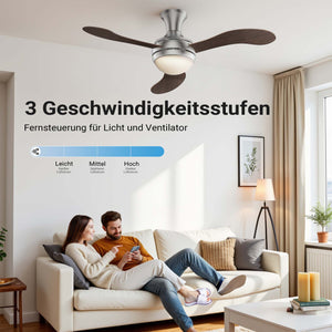 Ventilatore da soffitto Ø 130 cm con 3 pale, lampadario ventilatore con 3 velocità, telecomando, timer, modalità estiva e invernale, 55 W