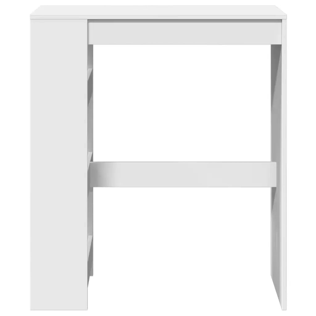Tavolo Bar con Rastrelliera Bianco 90x40x103,5 cm Multistrato