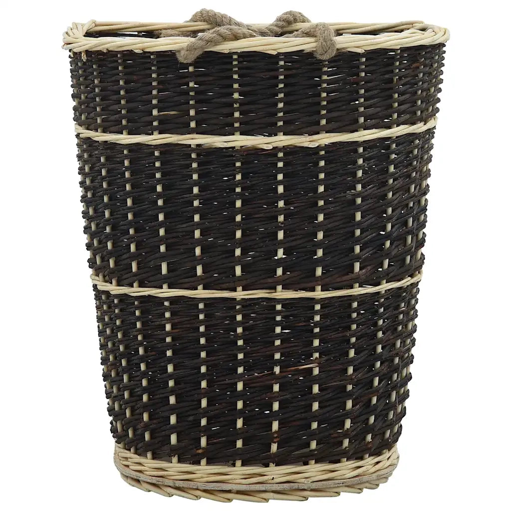 Cesta per Legna con Spallacci 50x44x58cm Salice Naturale 286974