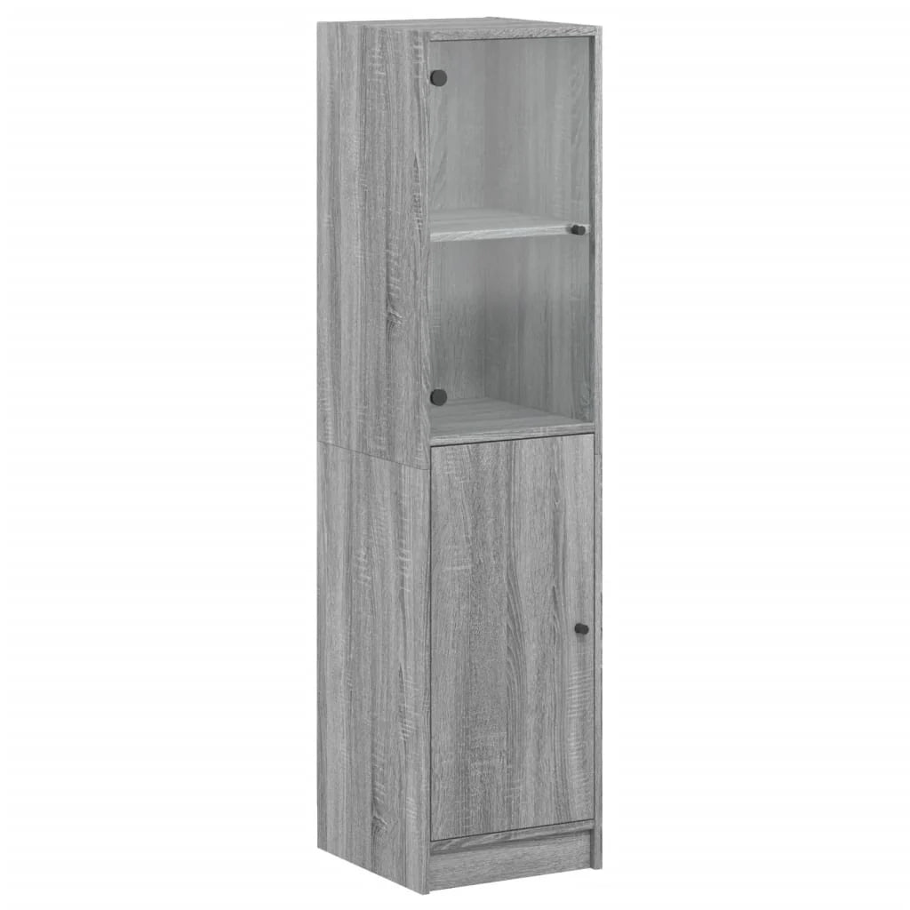Buffet credenza cassettiera mobiletto mobile contenitore organizer per cucina soggiorno salotto con anta in vetro Sonoma 35 x 37 x 142 cm grigio 02_0030102