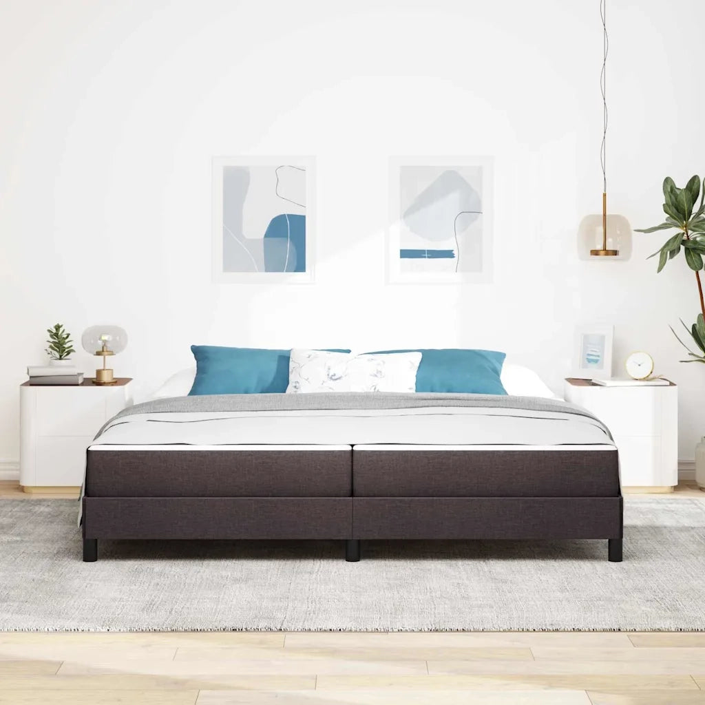 vidaXL Letto a molle con materasso Marrone scuro 200 x 200 cm Tessuto