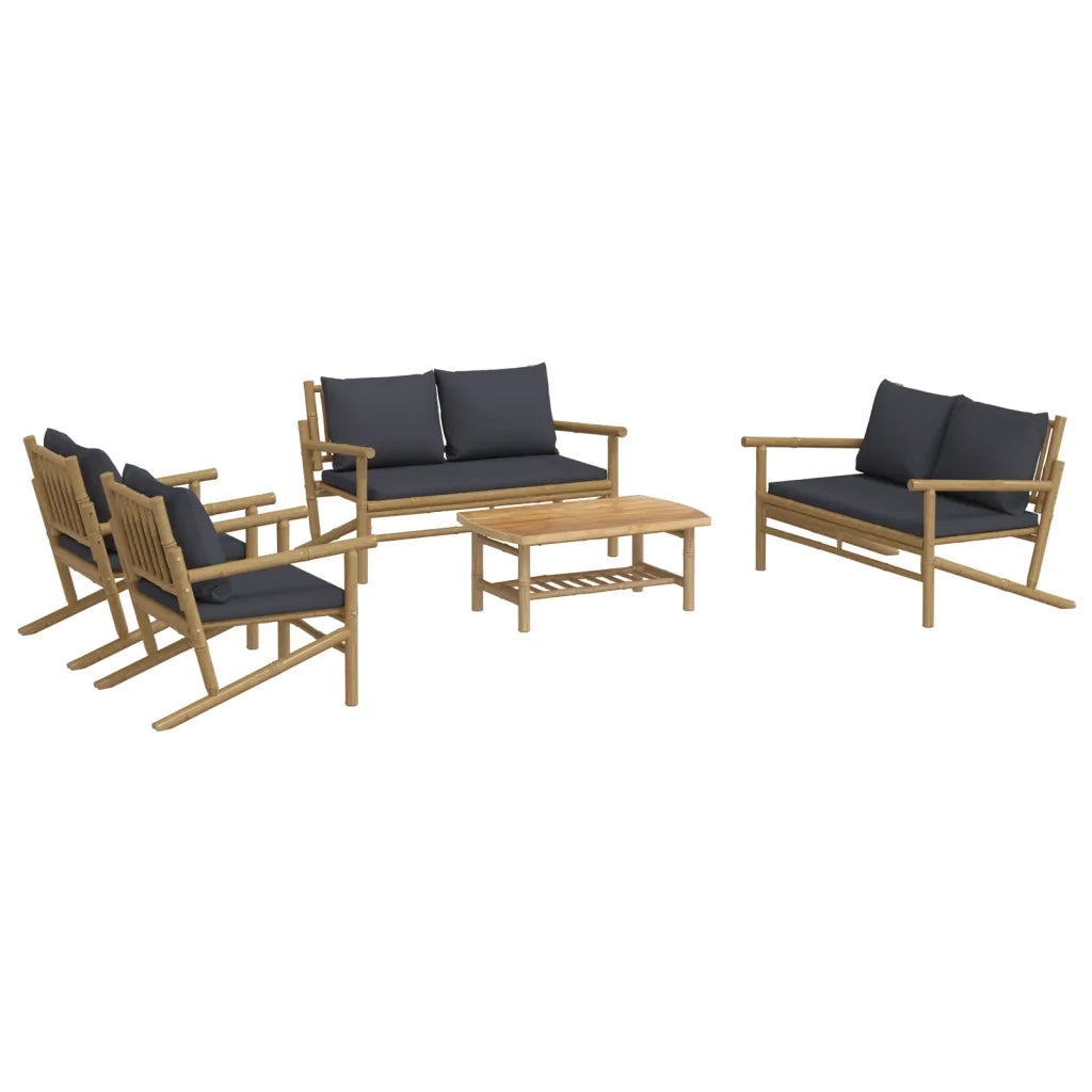 Set Salotto da Giardino 5pz con Cuscini Grigio Scuro BambÃ¹