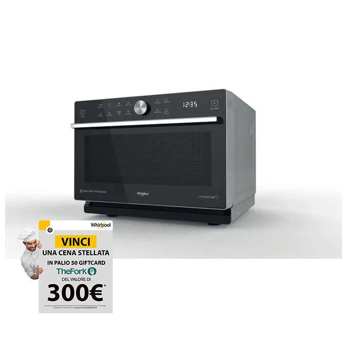 Whirlpool MWSC 933 SB Supreme Chef Forno a microonde combinato 33 L 900 W Grill Crisp Vapore 6° Senso colore Argento
