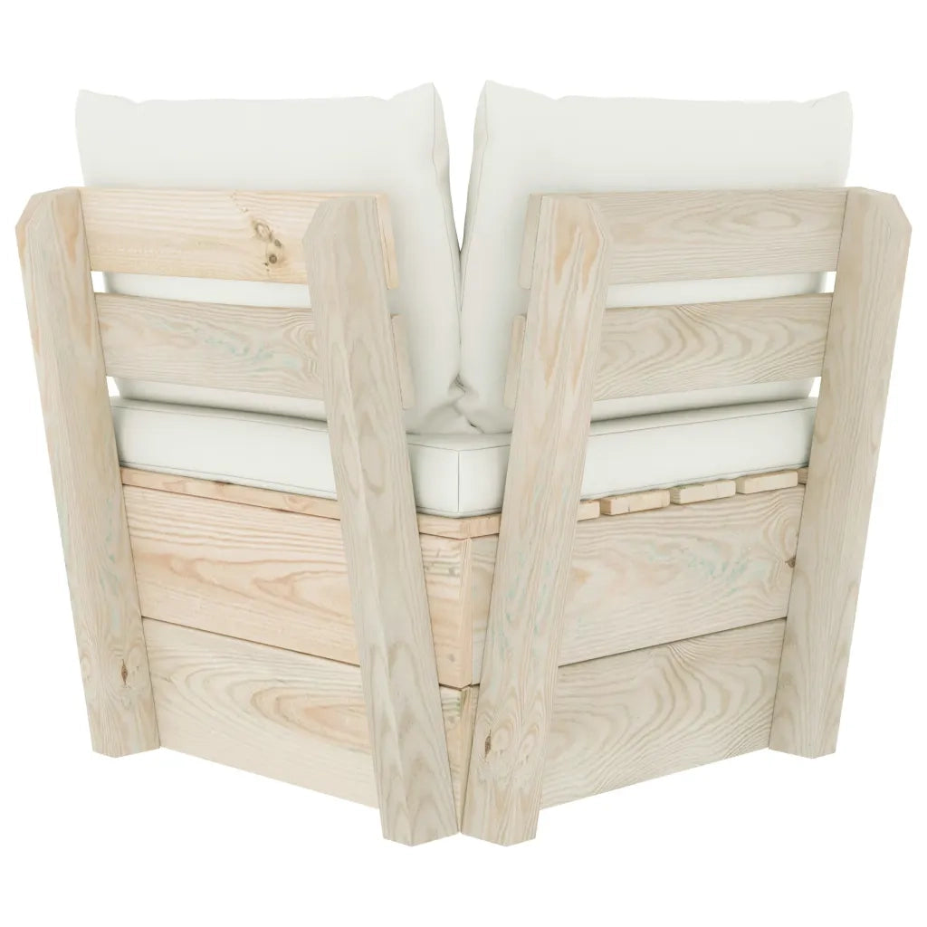 Divano Angolare da Giardino su Pallet e Cuscini Legno di Abete 3063350