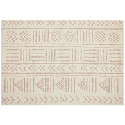 Tappeto in cotone beige 160 x 230 cm rettangolare motivo geometrico soggiorno camera da letto