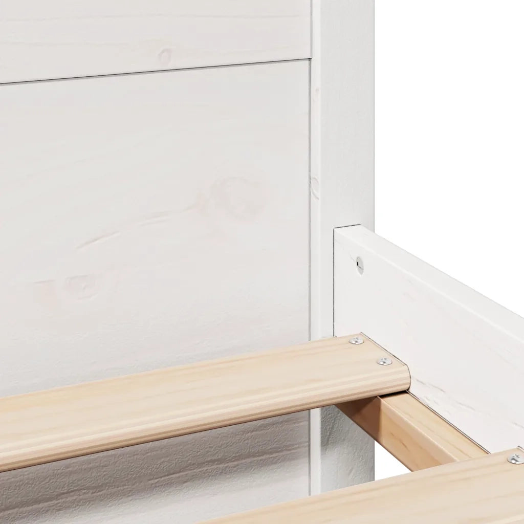 vidaXL Giroletto con Testiera Bianco 150x200 cm Legno Massello di Pino