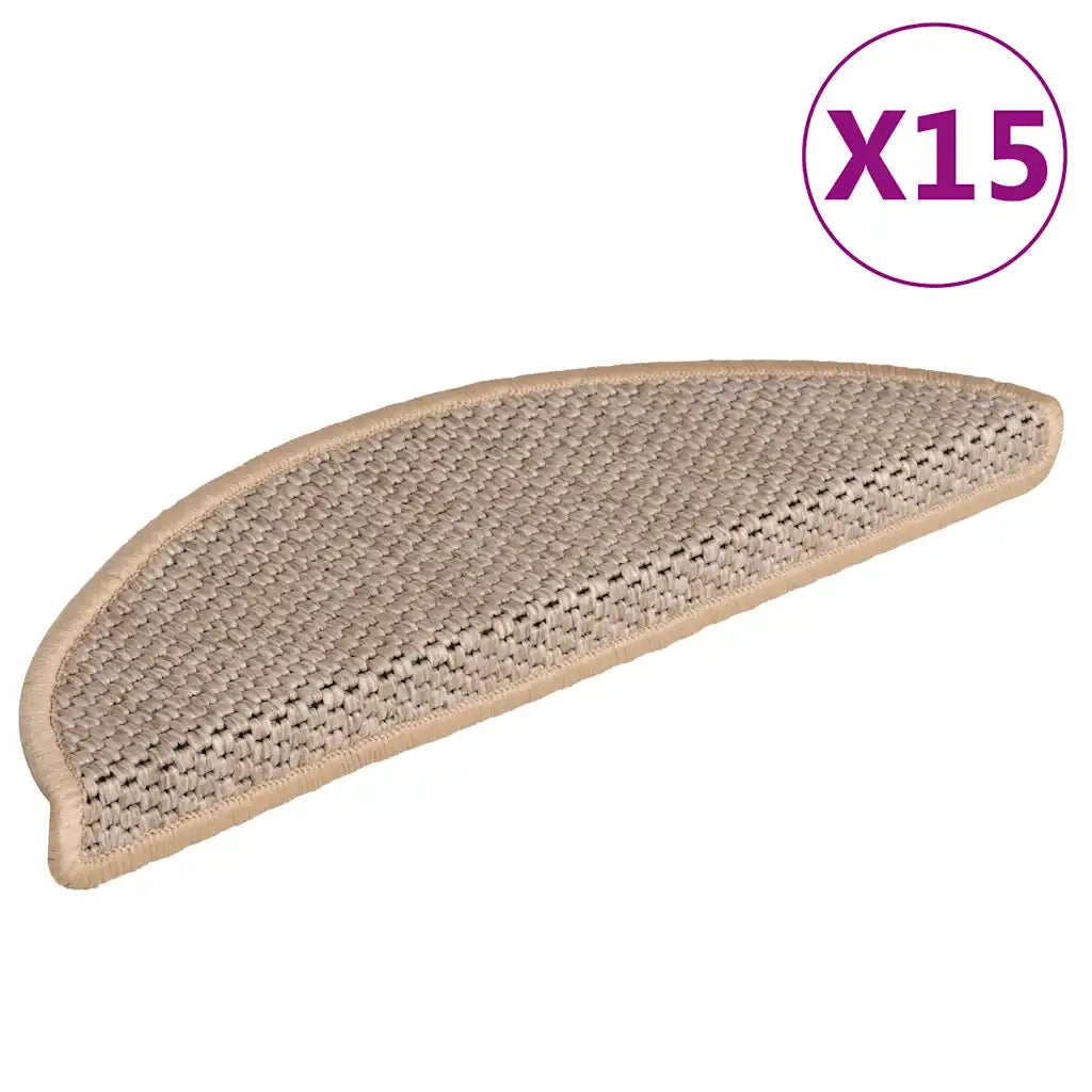 Tappeti Adesivi Scale Aspetto Sisal 15pz 56x17x3cm Beige Chiarocod mxl 80748