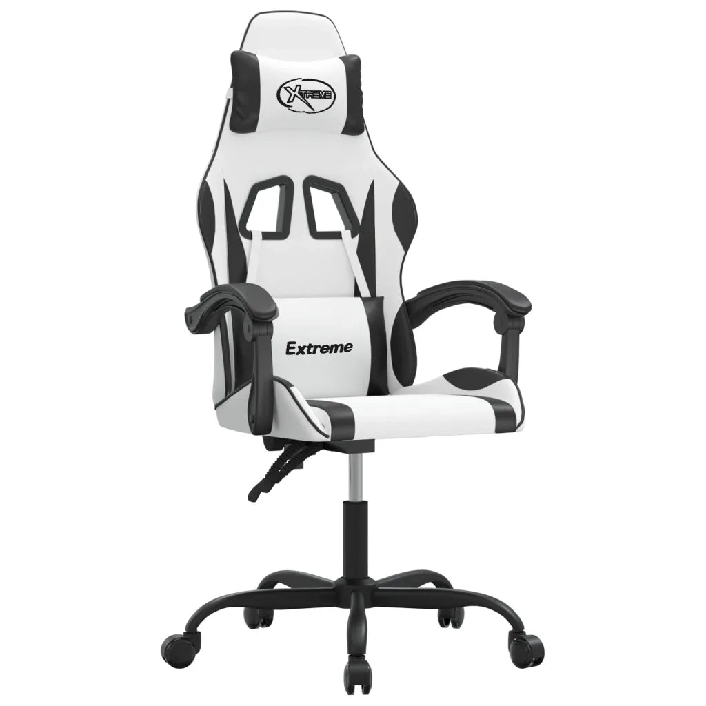 vidaXL Sedia da Gaming Bianco e Nero in Similpelle