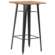 Tavolo da Bar Nero 60x60x108 cm Legno Massello di Pino Acciaio cod mxl 12534
