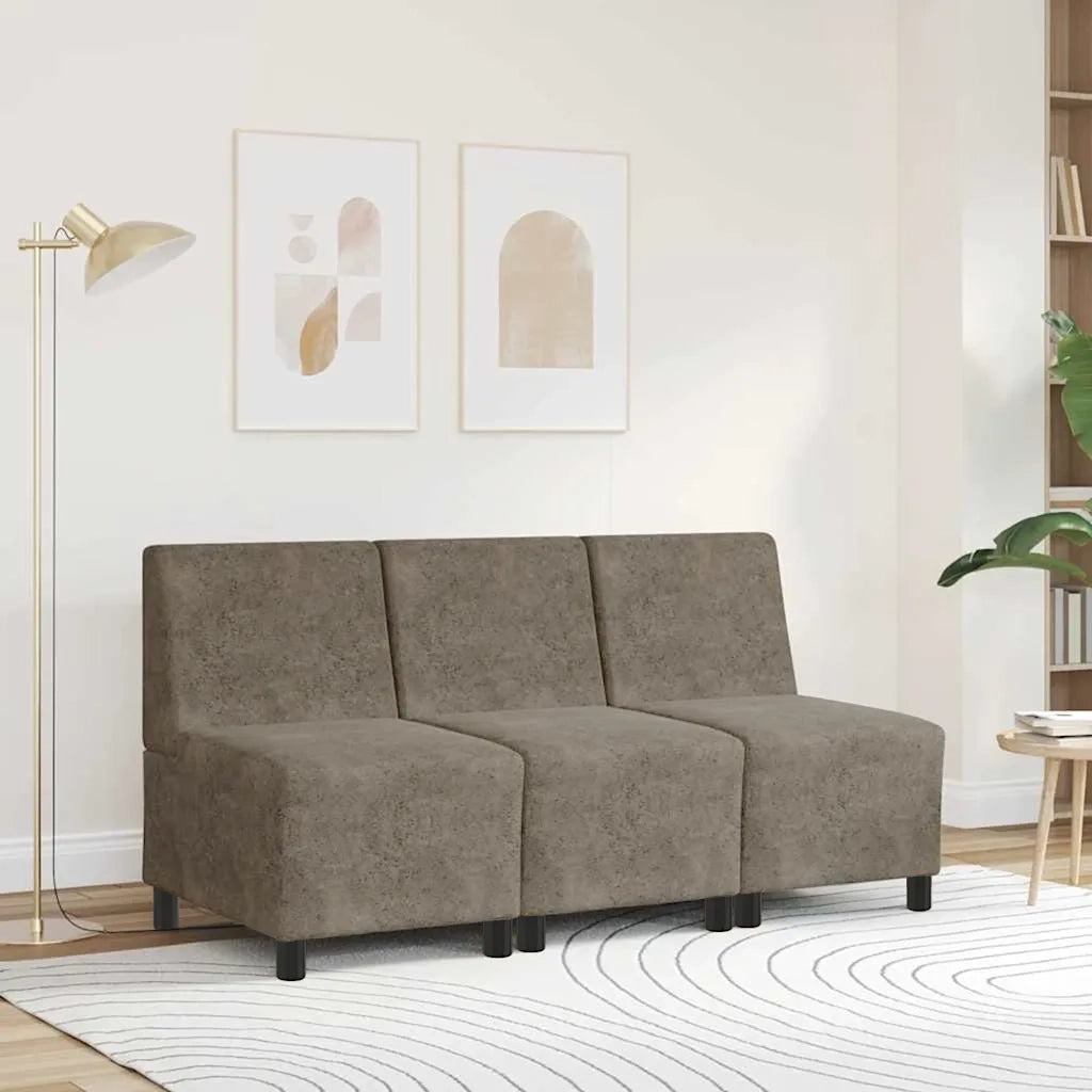 Divano componibile senza braccioli grigio scuro 55 cm in similpelle scamosciata 4108510