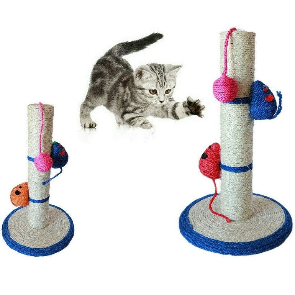 Trade Shop - Tiragraffi Gioco Corda Colonna Pallina Artigli Gatto Tira Graffi 42x24cm. Mod B -