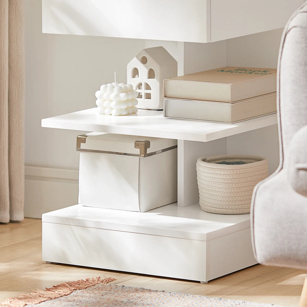 Tavolino da divano tavolino da soggiorno Comodini letto con cassetto Bianco FBT49-W