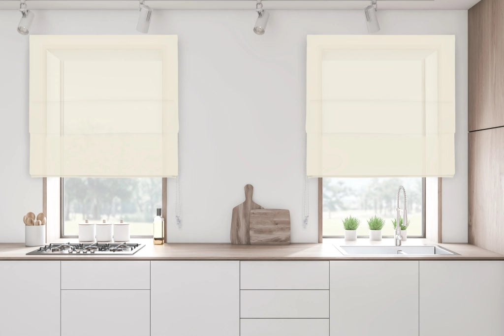 VIEWTEX Tenda Tenda pacchetto steccata Traslucida Ivory 165 x 175cm - Made in Europe - 5 anni di garanzia