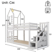 Lit a castello per bambini 90x200 cm con cassetto e protezione anti-caduta - Xylo