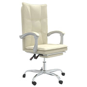 Poltrona | Sedia Relax da Ufficio Reclinabile Crema in Similpelle