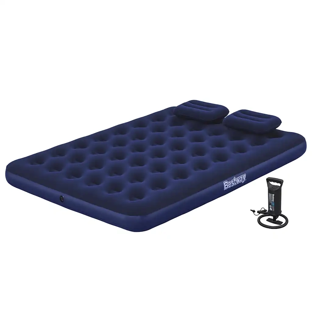 Bestway Materasso Gonfiabile Floccato con Cuscino e Pompa 203x152x22cm 90750