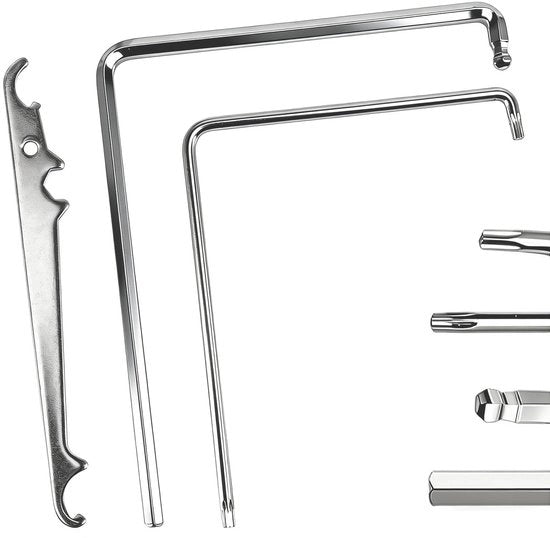 Set di attrezzi per l'installazione di finestre 3 pezzi - Acciaio di alta qualità - Chiave a L - Chiave a ingranaggi 4 mm - Torx 4 mm - Resistente all'usura e alla corrosione - Attrezzo di installazione