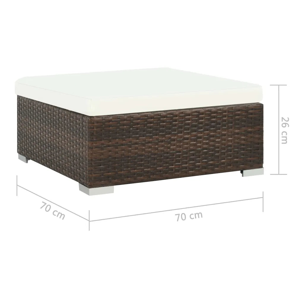 Set Divani da Giardino 8 pz con Cuscini in Polyrattan Marrone 44609