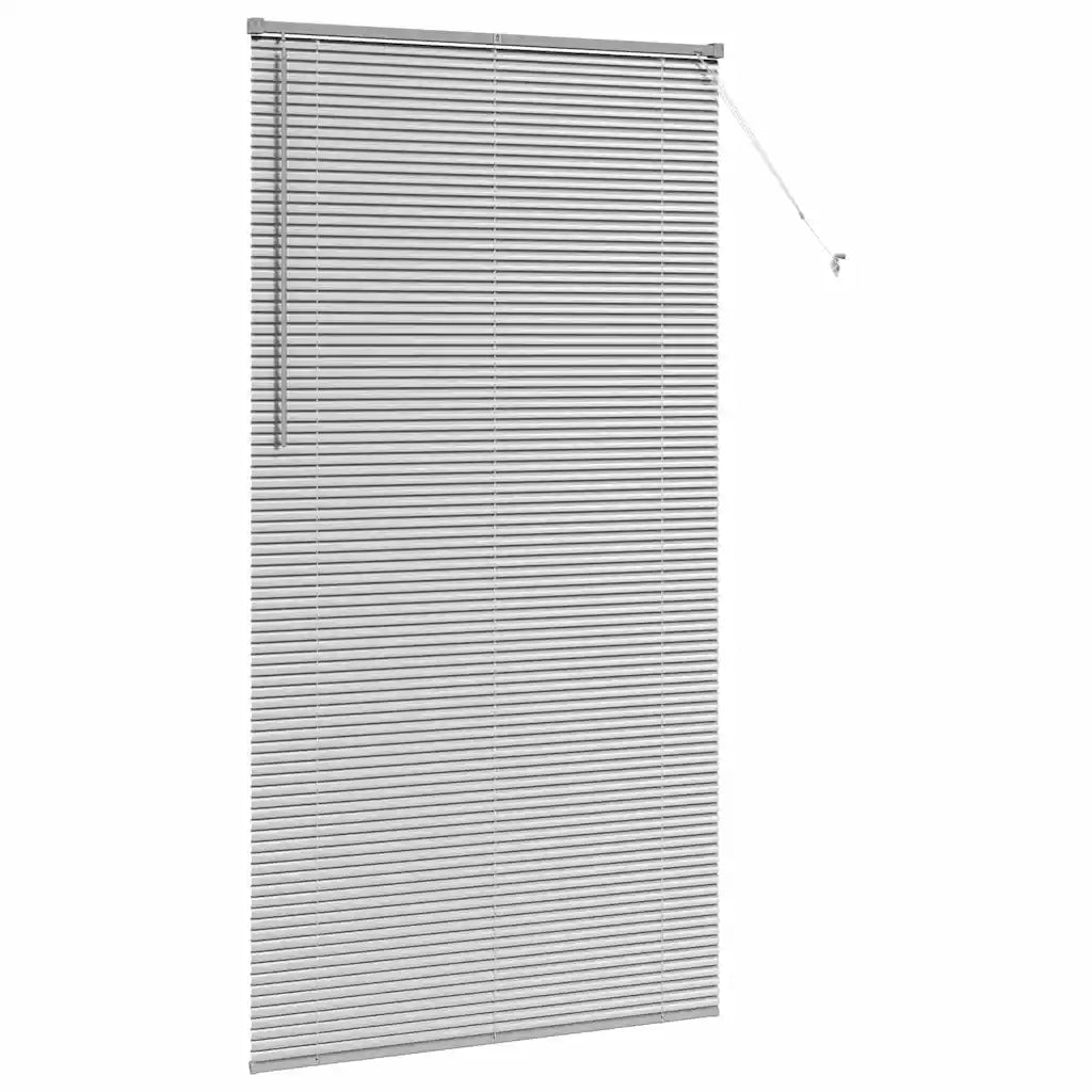 vidaXL Tenda per Finestra con tende Manuale Argento Alluminio