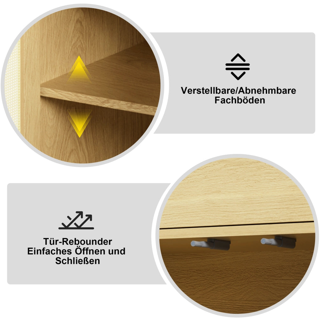 Mobile contenitore per ingresso con 2 ante 1 cassetto 4 ripiani e ripiano superiore aperto per soggiorno 80 × 35 × 105 cm