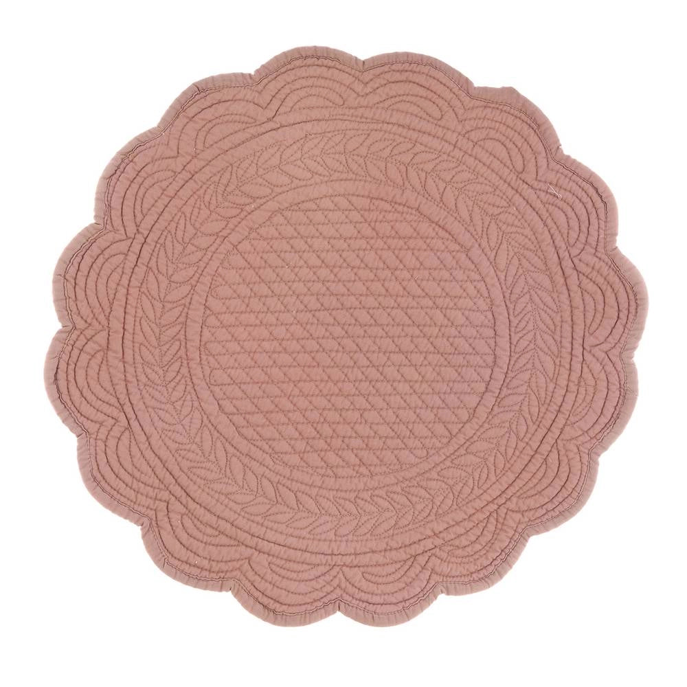 Tovaglietta Sottopiatto Trapuntata Shabby Chic Tonda Blanc Mariclò Colore: Cipria